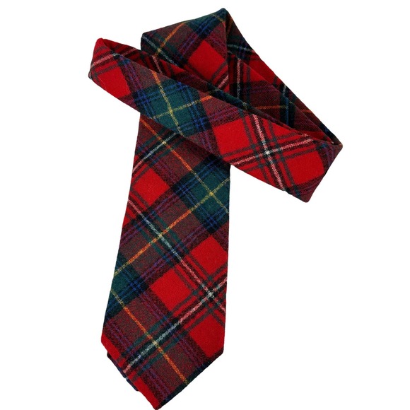 Pendleton red plaid wool tie - Picture 1 of 7